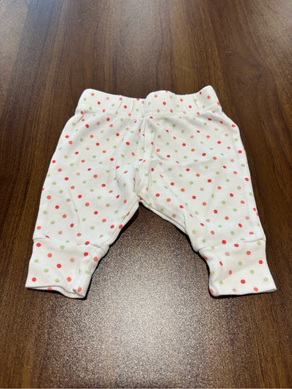 George White Diaper Cover with Pink & Light Green Polka Dots
